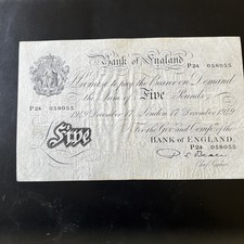 Beale White Fiver £5 Banknote May 1949 Rare