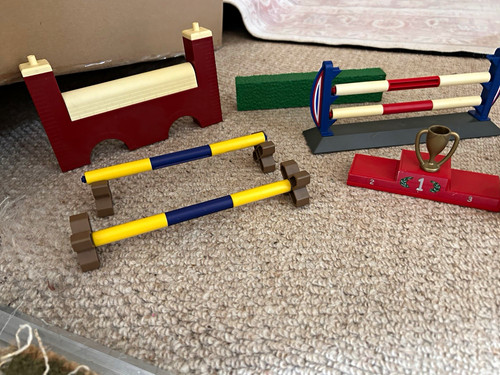 Toy horse jumps not - , of