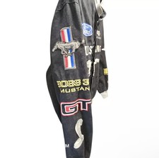Vtg Ford Mustang 40th Anniversary Embroidered Jacket Blk JH Design Sz XL