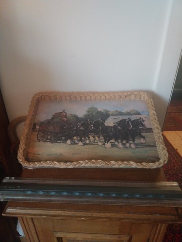Rattan vintage tray youngs - vintage,