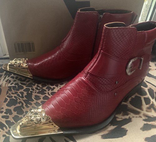 Men snakeskin boots red - men’s,