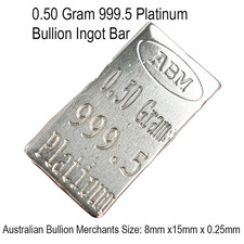 Platinum 0.50 Grams 999.5 Fine