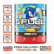 G Fuel Sonic Peach Rings Tub | Energy Drink Powder | 40 Servings | UK | GFUEL