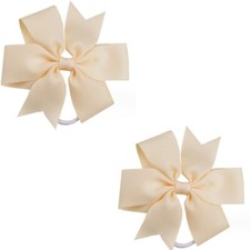 2PCS 3.5 inch GIRLS bow THICK  Elastic bands BOBBLES SCHOOL PAIR UK