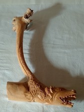 Carved Wooden Dragon  Decorative  Sculpture  Ornament Statue In Good Condition