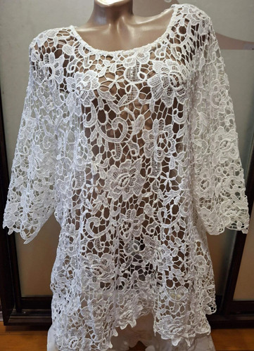White crochet lace - lace, tunic