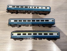 3 Airfix/Mainline OO Gauge BR Mk 2 Inter City Coaches Blue/Grey Livery. Unboxed