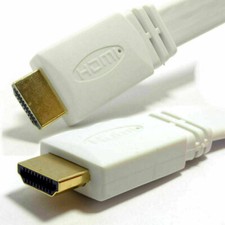 1.5m WHITE FLAT HDMI High Speed Cable for LED/LCD TV Monitor Lead Gold