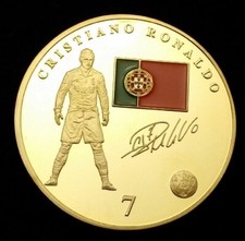 Ronaldo Gold Coin Real Madrid Signature Al Nassr World Cup Man U C CR7 Soccer UK