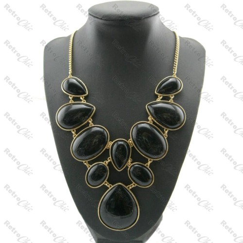 Big retro cabochon necklace - big,