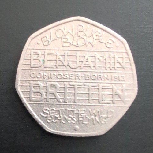 2018 50p coin benjamin - uk,