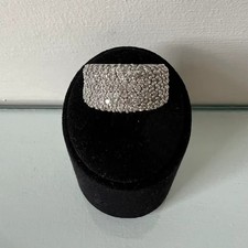 Beaverbrooks Sterling Silver Cubic Zirconia Wide Pave Ring Size O