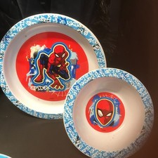 spiderman plate and bowl
