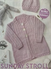 Knitting Pattern Matinee Jacket Hat Set 0-18 Months DK Yarn Bobbles