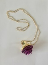 Marc Jacobs Lola Flower Enamel Ring on Chain Necklace for Solid Perfume Lip balm