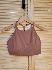 Lululemon Flow Y Wrap Front High Neck Bra Nwt Size 10 In Ancient Copper