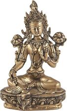 21 cm Green Tara Brass Statues