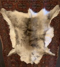 Luxury Large Cream Brown Genuine Reindeer Hide Rug 130cm x 90 cm Christmas Hygge