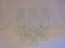 VINTAGE SET OF THREE THOMAS WEBB CRYSTAL WELLINGTON CHAMPAGNE FLUTE GLASSES