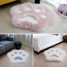 Cute Cat-claw Shaped Soft Shaggy Rug Plush Floor Carpet Mat Fluffy Rugs Non-Slip