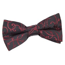 Black Burgundy Mens Bow Tie