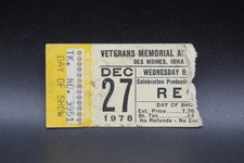 1978 REO SPEEDWAGON CONCERT TICKET STUB, VETERANS MEMORIAL AUDITORIUM