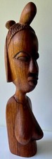 Antique African Tribal Art Ivory Coast Baule female figure hand carved in  wood.