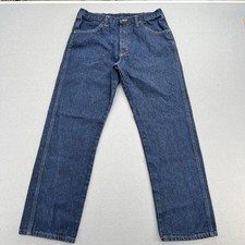 Rustler Blue Jeans 35W 32L Straight Leg Classic Denim VGC