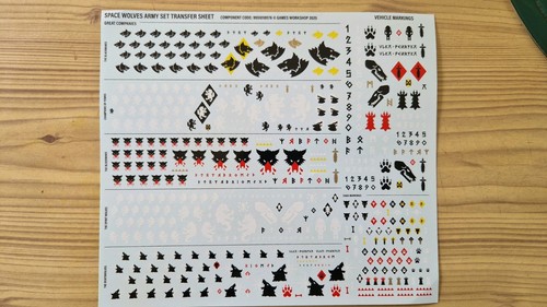 Space wolves transfer sheet - space,