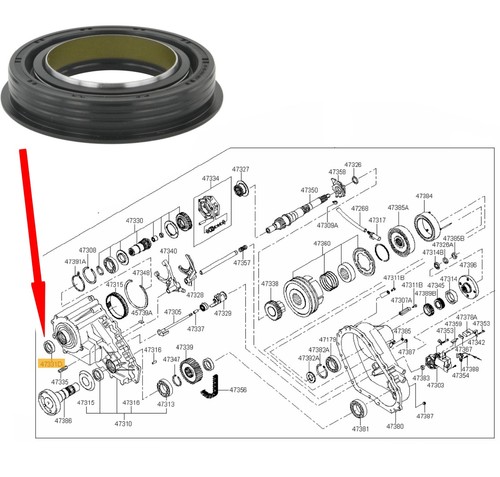 Transfer case shaft seal for - transfer,