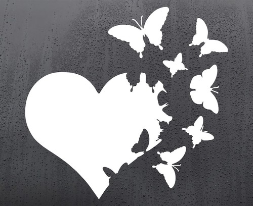 Love heart butterfly vinyl - heart,