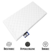 Mattress for space saver cot 100x50 Fully Breathable Zipped Quilted cover