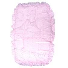 Baby Broderie Anglaise Buggy Liner Padded Seat Cover Universal Pushchair - Pink