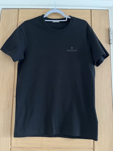 Moncler black crew neck logo - crew,