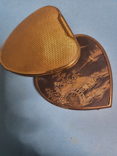 Pair vintage heart compacts - of,