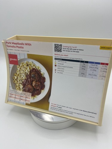Recipe card holder for gousto - recipe, "gousto