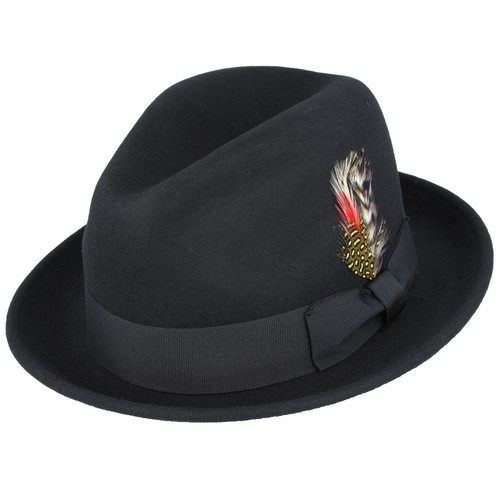 Men black wool felt - felt, fedora