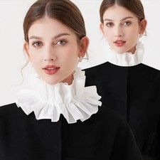 Fancy Dress/ Halloween/ World Book Day Large White Clown Neck Ruffle Collar