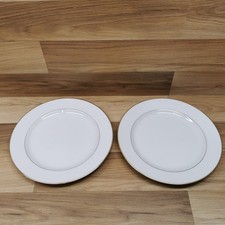 2 x Noritake Japan  Fine China 7050 White & Gold Dinner Plates