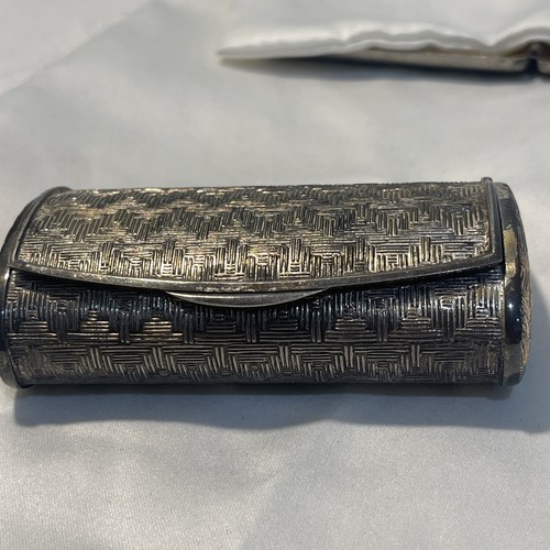 Antique silver compact hinged