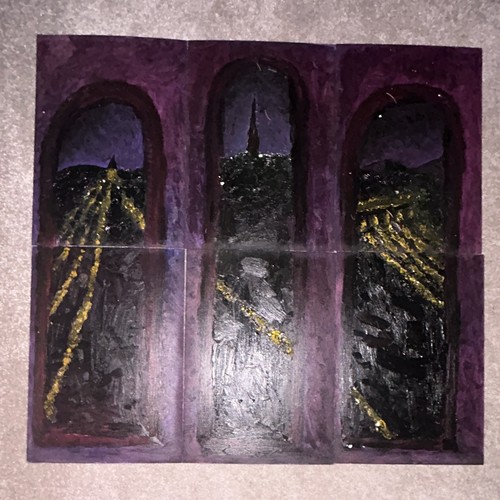 Original triptych oil painting