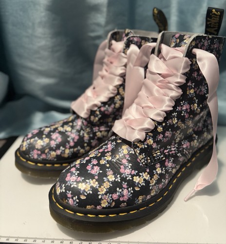 Floral leather 1460 martens - floral,