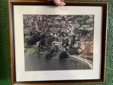 Framed Aerial View Of Melbourne Church And Hall , Derbyshire.