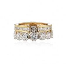 Vivienne Westwood Two Layer Becky Ring With Gift Box - Gold