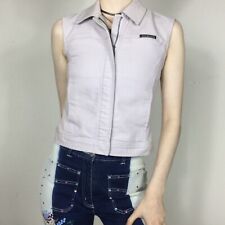 DKNY Denim Jacket XS 6-8 Croptop Lilac Waistcoat Miss Sixty Vest Lee y2k 2000s