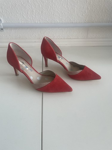 Boden coral suede heels shoes - coral,