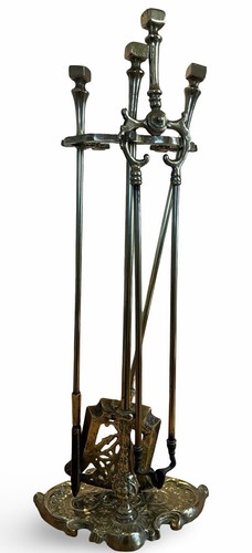 Antique brass companion hearth - brass,