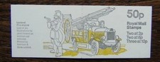 GB 1979 FB9a 50p Booklet - Leyland Fire Engine - Right Band 8p
