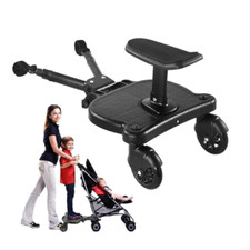 Black Buggy Board with seat, Standing Board, Toddlers Stroller Board Kiddy Board