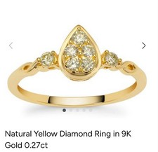 natural canary yellow diamond ring.  Size L/M